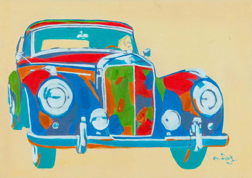 Biscottini-Quadro-olio-su-tela-dipinto-a-mano-auto-multicolor