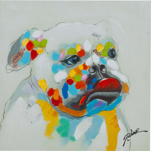 Biscottini-Quadro-olio-su-tela-dipinto-a-mano-bulldog