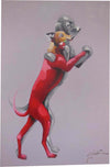 Biscottini-Quadro-olio-su-tela-dipinto-a-mano-cani