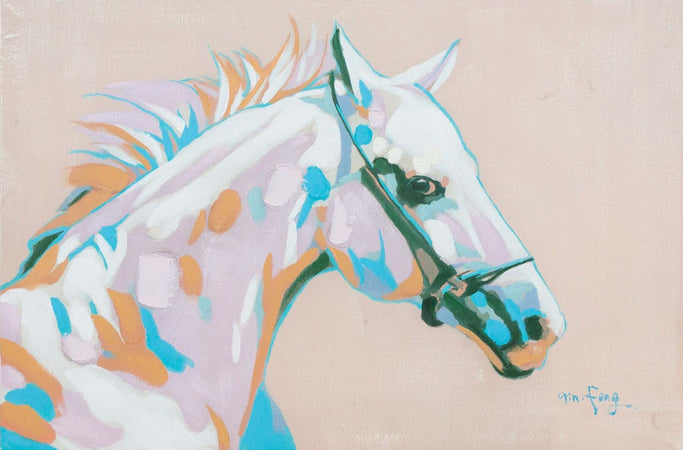 Biscottini-Quadro-olio-su-tela-dipinto-a-mano-testa-cavallo