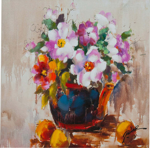 Biscottini-Quadro-olio-su-tela-dipinto-a-mano-vaso-fiori