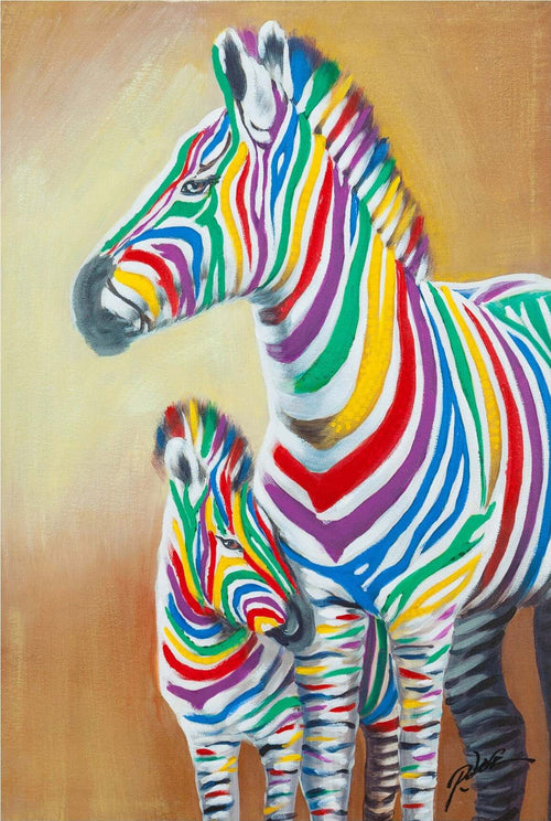 Biscottini-Quadro-olio-su-tela-dipinto-a-mano-ZEBRE