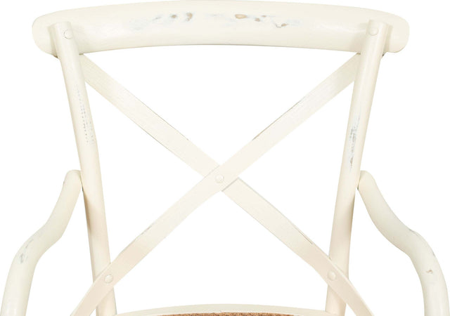 Biscottini-Sedia-con-braccioli-Thonet-in-massello-di-frassino-bianca-anticata-e-seduta-in-paglia-di-Vienna