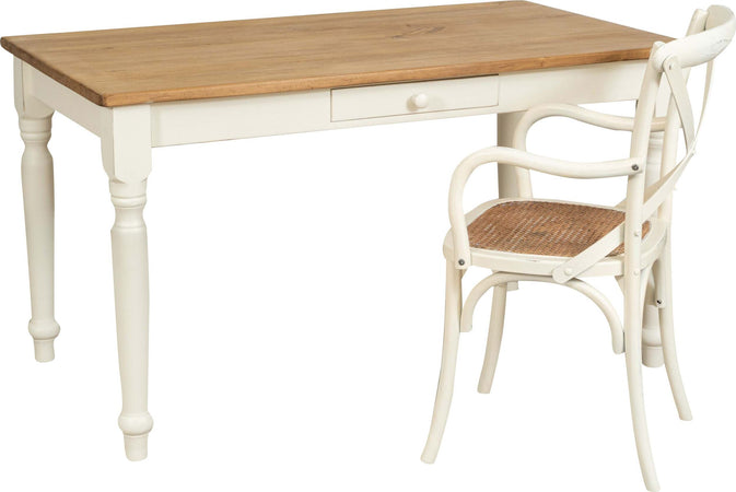 Biscottini-Sedia-con-braccioli-Thonet-in-massello-di-frassino-bianca-anticata-e-seduta-in-paglia-di-Vienna