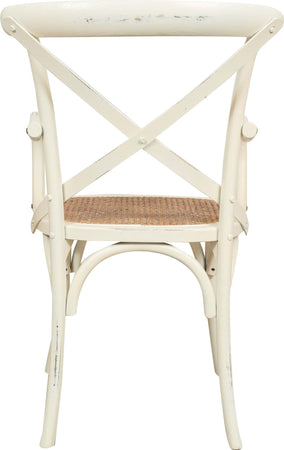Biscottini-Sedia-con-braccioli-Thonet-in-massello-di-frassino-bianca-anticata-e-seduta-in-paglia-di-Vienna