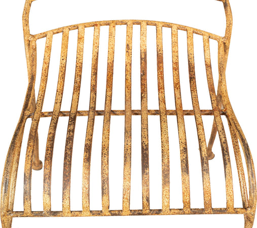 Biscottini-Sedia-in-ferro-battuto-da-esterno-da-giardino-da-pranzo-finitura-crema-anticata