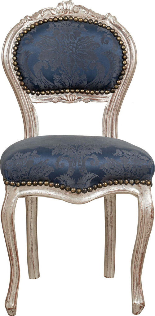 Biscottini-Sedia-poltroncina-stile-francese-Luigi-XVI-in-legno-massello-di-faggio-finitura-argento-e-blu