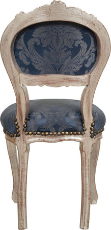 Biscottini-Sedia-poltroncina-stile-francese-Luigi-XVI-in-legno-massello-di-faggio-finitura-argento-e-blu