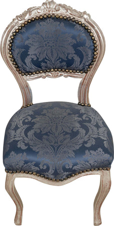Biscottini-Sedia-poltroncina-stile-francese-Luigi-XVI-in-legno-massello-di-faggio-finitura-argento-e-blu