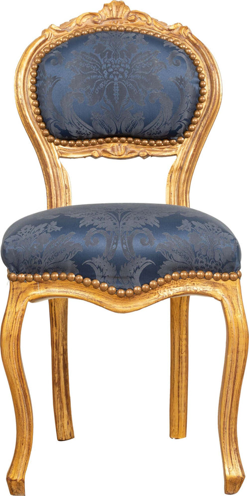 Biscottini-Sedia-poltroncina-stile-francese-Luigi-XVI-in-legno-massello-di-faggio-finitura-oro-antico-e-blu