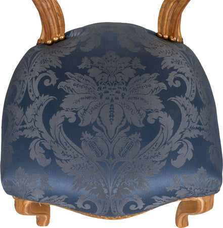 Biscottini-Sedia-poltroncina-stile-francese-Luigi-XVI-in-legno-massello-di-faggio-finitura-oro-antico-e-blu