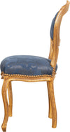 Biscottini-Sedia-poltroncina-stile-francese-Luigi-XVI-in-legno-massello-di-faggio-finitura-oro-antico-e-blu