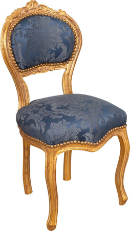 Biscottini-Sedia-poltroncina-stile-francese-Luigi-XVI-in-legno-massello-di-faggio-finitura-oro-antico-e-blu