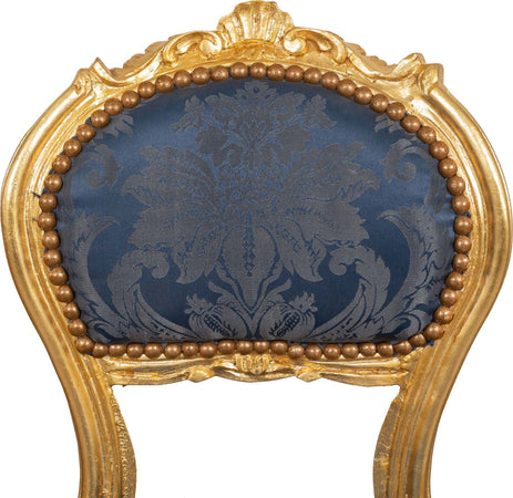 Biscottini-Sedia-poltroncina-stile-francese-Luigi-XVI-in-legno-massello-di-faggio-finitura-oro-e-blu