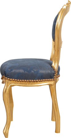Biscottini-Sedia-poltroncina-stile-francese-Luigi-XVI-in-legno-massello-di-faggio-finitura-oro-e-blu
