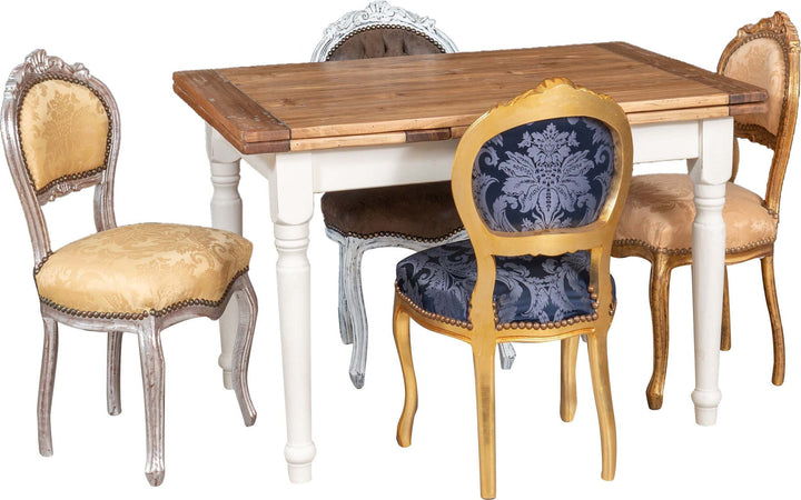 Biscottini-Sedia-poltroncina-stile-francese-Luigi-XVI-in-legno-massello-di-faggio-finitura-oro-e-blu