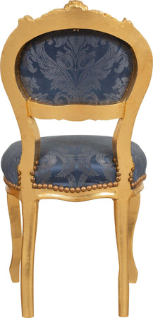 Biscottini-Sedia-poltroncina-stile-francese-Luigi-XVI-in-legno-massello-di-faggio-finitura-oro-e-blu