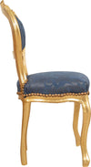 Biscottini-Sedia-poltroncina-stile-francese-Luigi-XVI-in-legno-massello-di-faggio-finitura-oro-e-blu