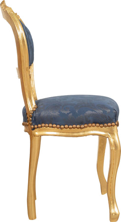 Biscottini-Sedia-poltroncina-stile-francese-Luigi-XVI-in-legno-massello-di-faggio-finitura-oro-e-blu