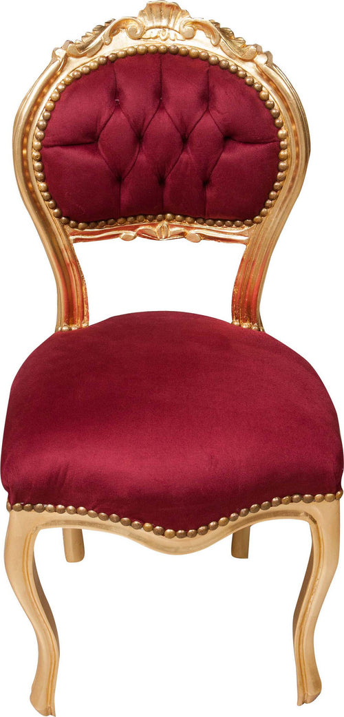 Biscottini-Sedia-stile-francese-Luigi-XVI-in-legno-massello-di-faggio-ORO/ROSSO