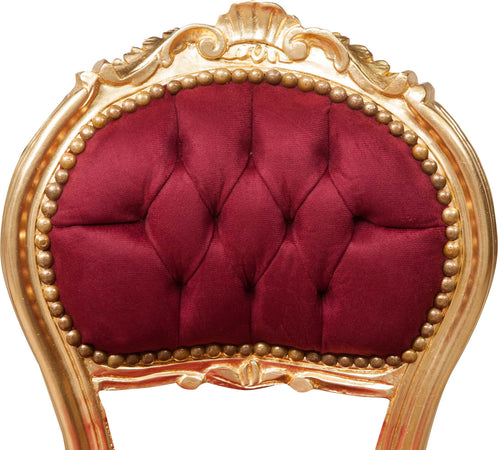 Biscottini-Sedia-stile-francese-Luigi-XVI-in-legno-massello-di-faggio-ORO/ROSSO