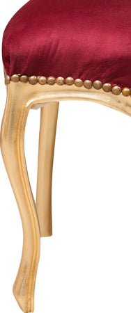 Biscottini-Sedia-stile-francese-Luigi-XVI-in-legno-massello-di-faggio-ORO/ROSSO