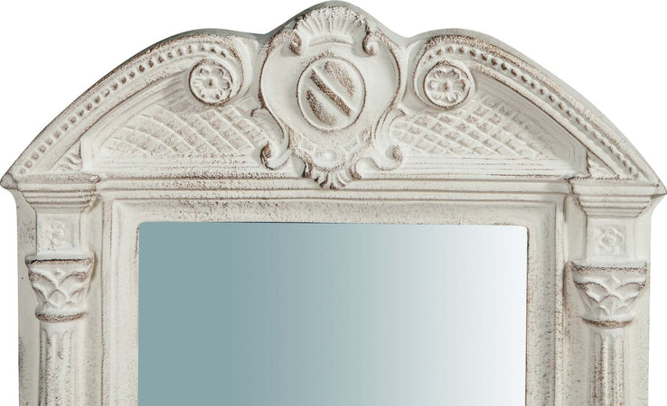 Biscottini-Specchiera-da-parete-in-legno-finitura-bianco-anticato-L23xPR3,5xH43-cm-Made-in-Italy