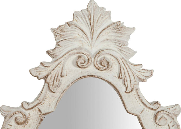 Biscottini-Specchiera-da-parete-in-legno-finitura-bianco-anticato-L25xPR2,5xH40-cm-Made-in-Italy