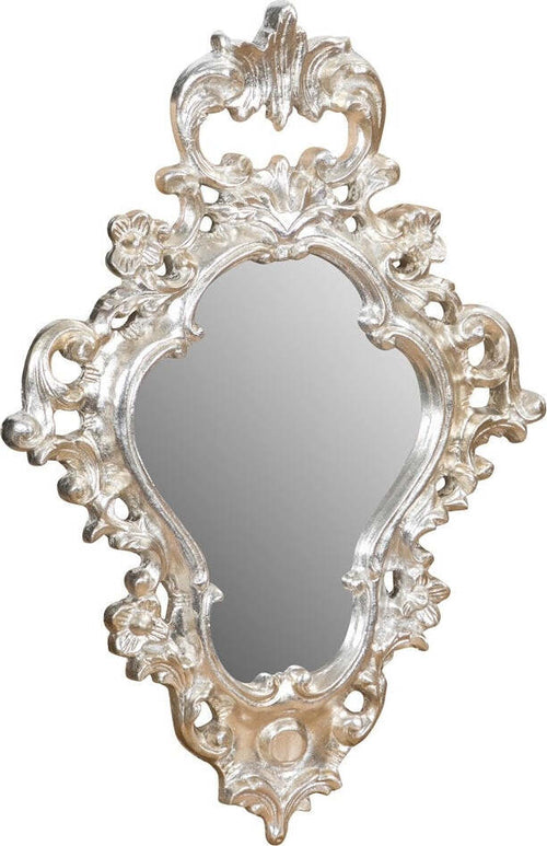 Biscottini-SPECCHIERA-DA-PARETE-IN-LEGNO-FINITURA-FOGLIA-ARGENTO-ANTICATO-L42xPR4xH62cm-Made-in-Italy