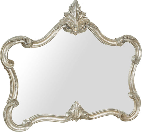 Biscottini-Specchiera-da-parete-in-legno-finitura-foglia-argento-anticato-Made-in-Italy