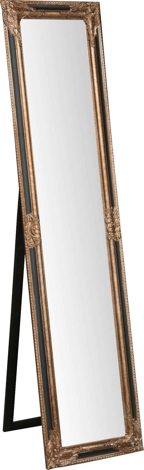 Biscottini-Specchiera-da-terra-L40xPR4xH170-cm-finitura-argento-e-nero-anticato.