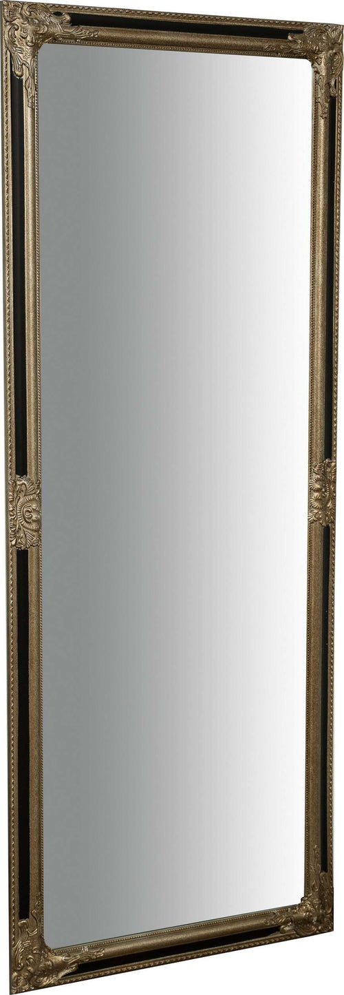 Biscottini-Specchio-Specchiera-Impero-da-parete-e-appendere-verticale/orizzontale-L72xPR4xH180-cm-finitura-argento-e-nero-anticato