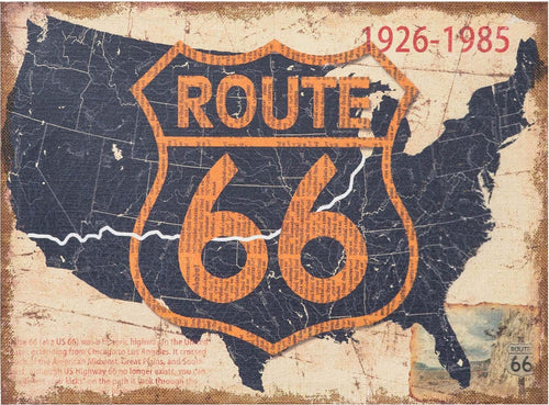 Biscottini-Stampa-'ROUTE-66'-su-tela-in-juta-grezza-anticata-L60xPR1,9xH45-cm
