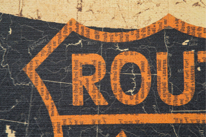 Biscottini-Stampa-'ROUTE-66'-su-tela-in-juta-grezza-anticata-L60xPR1,9xH45-cm