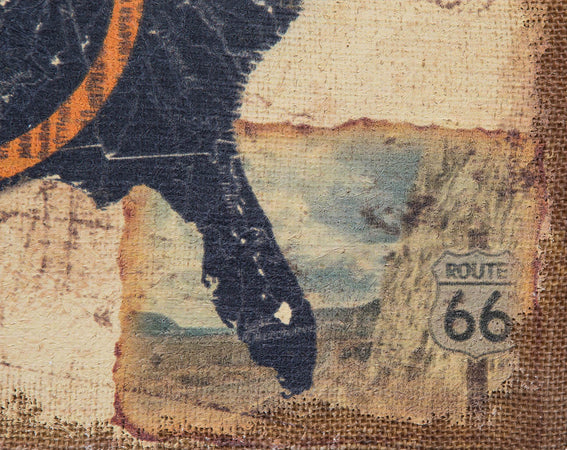 Biscottini-Stampa-'ROUTE-66'-su-tela-in-juta-grezza-anticata-L60xPR1,9xH45-cm