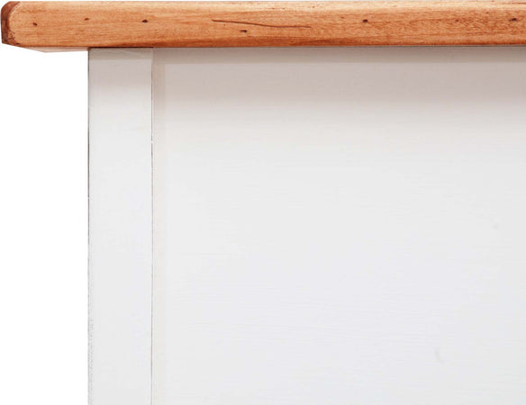 Biscottini-Tavolino-scrittoio-in-legno-massello-di-tiglio-struttura-bianca-anticata-piano-finitura-naturale.-Made-in-Italy