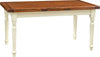 Biscottini-Tavolo-allungabile-Country-con-struttura-bianca-anticata-piano-noce-in-legno-massello-di-tiglio-Made-in-Italy