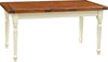 Biscottini-Tavolo-allungabile-Country-con-struttura-bianca-anticata-piano-noce-in-legno-massello-di-tiglio-Made-in-Italy