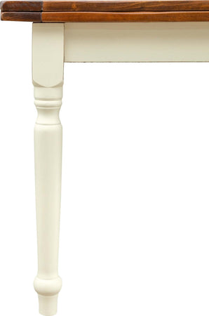 Biscottini-Tavolo-allungabile-Country-con-struttura-bianca-anticata-piano-noce-in-legno-massello-di-tiglio-Made-in-Italy