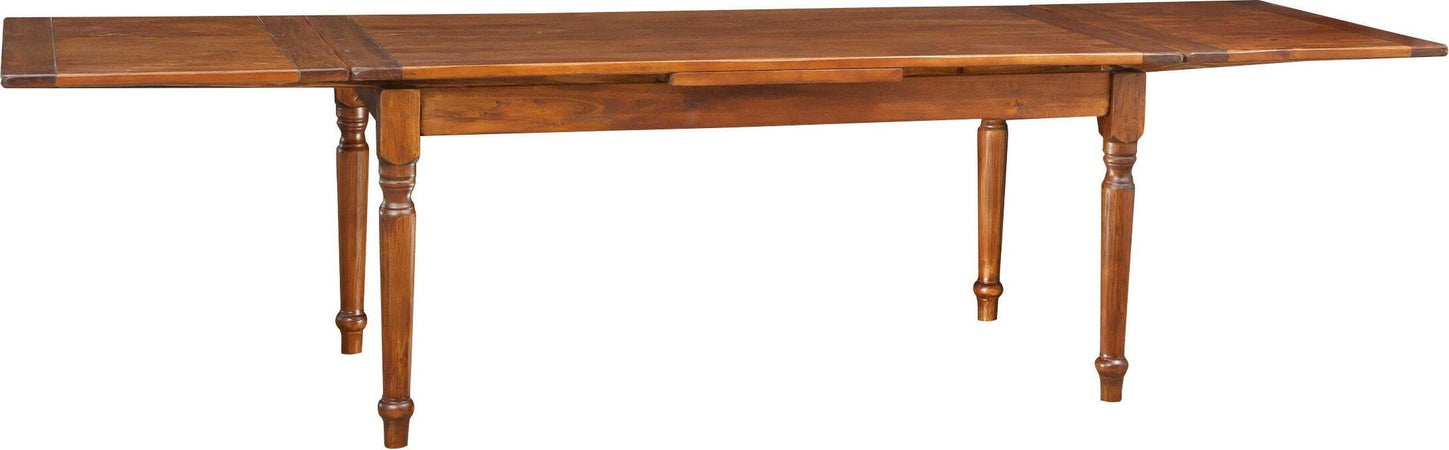 Biscottini-Tavolo-allungabile-Country-in-legno-massello-di-tiglio-finitura-noce.-Made-in-Italy