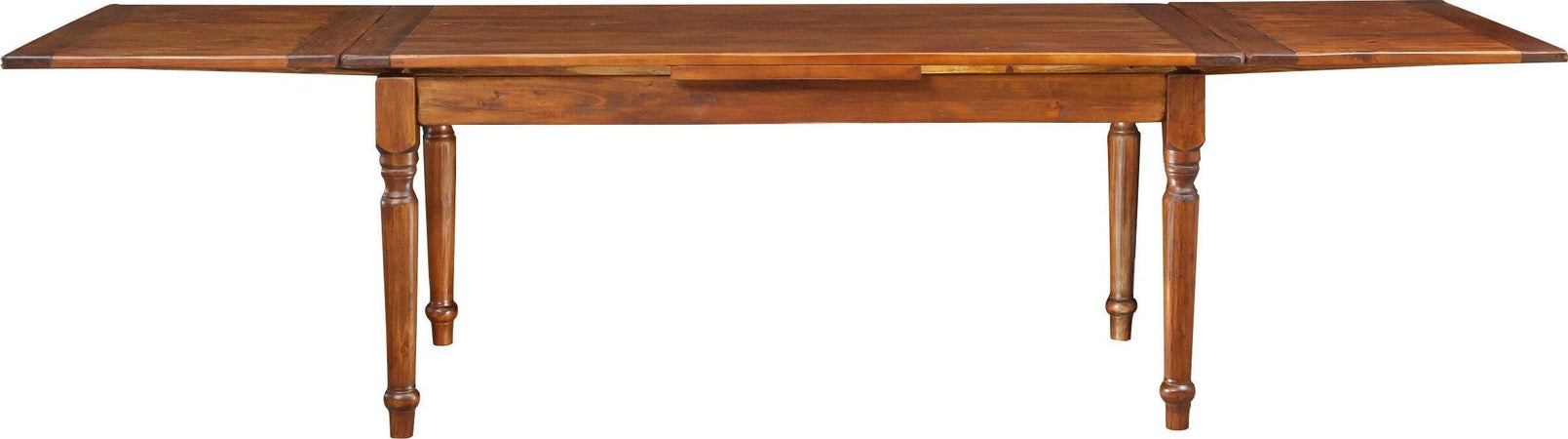 Biscottini-Tavolo-allungabile-Country-in-legno-massello-di-tiglio-finitura-noce.-Made-in-Italy