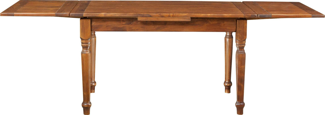 Biscottini-Tavolo-allungabile-Country-in-legno-massello-di-tiglio-finitura-noce.-Made-in-Italy