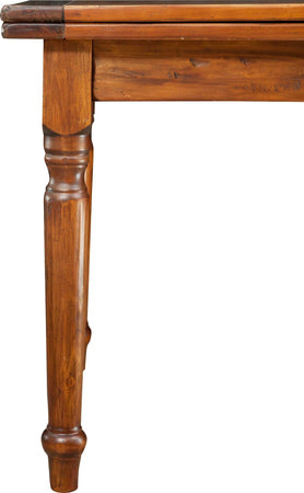 Biscottini-Tavolo-allungabile-Country-in-legno-massello-di-tiglio-finitura-noce.-Made-in-Italy