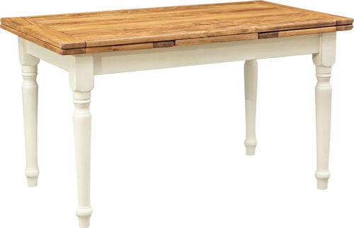 Biscottini-Tavolo-allungabile-Country-in-legno-massello-di-tiglio-struttura-bianca-anticata-piano-naturale-Made-in-Italy