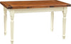 Biscottini-Tavolo-allungabile-Country-in-legno-massello-di-tiglio-struttura-bianca-anticata-piano-noce.-Made-in-Italy