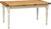 Biscottini-Tavolo-allungabile-Country-legno-massello-di-tiglio-con-struttura-bianca-anticata-piano-naturale.-Made-in-Italy