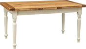 Biscottini-Tavolo-allungabile-Country-legno-massello-di-tiglio-con-struttura-bianca-anticata-piano-naturale.-Made-in-Italy
