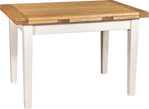 Biscottini-Tavolo-allungabile-Country-legno-massello-di-tiglio-con-struttura-bianca-anticata-piano-naturale.-Made-in-Italy