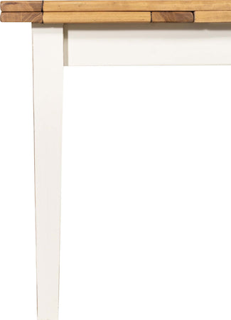 Biscottini-Tavolo-allungabile-Country-legno-massello-di-tiglio-con-struttura-bianca-anticata-piano-naturale.-Made-in-Italy
