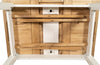Biscottini-Tavolo-allungabile-Country-legno-massello-di-tiglio-con-struttura-bianca-anticata-piano-naturale.-Made-in-Italy